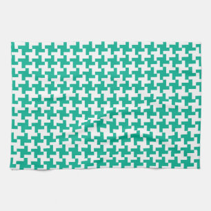 Kitchen Towel or Tea Towel Emerald Green Dogtooth