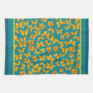 Kitchen Towel or Tea Towel, Golden Butterflies