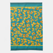 Kitchen Towel or Tea Towel, Golden Butterflies (Vertical)