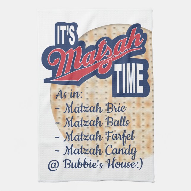 Kitchen Towel "Passover IT'S Matzah TIME" (Vertical)