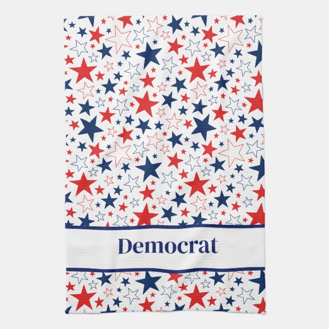 Kitchen Towel Patriotic Stars Democrat (Vertical)