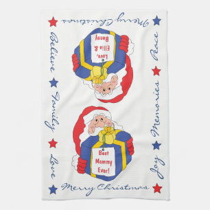 Kitchen Towel Personalise "Christmas Santa" Towel