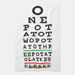 Kitchen Towel Personalise Latkes Eye Chart
