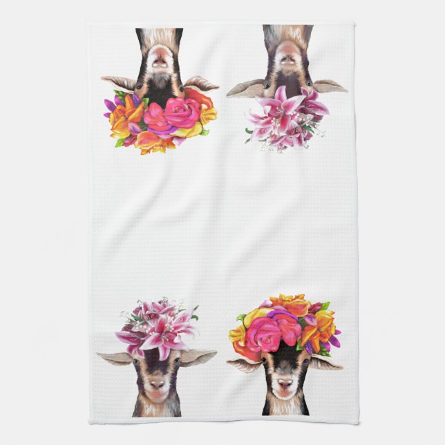 Kitchen Towel - Posey & Lily the Goats (Vertical)