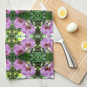 Kitchen Towel Purple Freckled Orchids