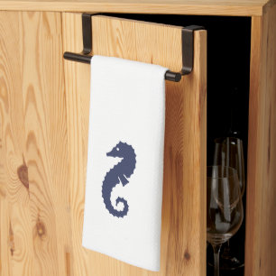 Kitchen Towel - Sea Horses (navy blue)