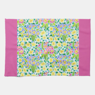Kitchen Towel, Spring Primroses, Pretty Pink Tea Towel