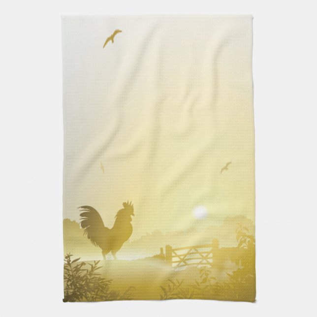 Kitchen Towel Sunny Morning Farm Country Rustic Su (Vertical)