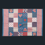 Kitchen Towel, Tea Towel, Faux-Patchwork, Gingham Towel<br><div class="desc">A chic,  country-style Kitchen Towel or Tea Towel,  with a faux-patchwork of various 'Hearts and Roses' coordinating patterns,  teamed with a matching red and white Check Gingham. Part of the Posh & Painterly 'Hearts & Roses' collection.</div>