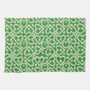 Kitchen Towel to Customize, Daisy Chains on Green