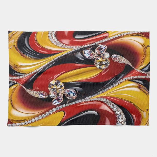 Kitchen towel with Belgian Colours Design (Horizontal)