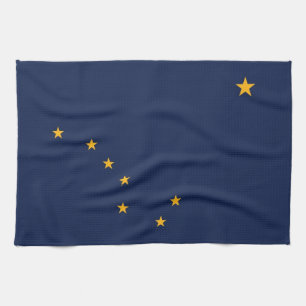 Kitchen towel with Flag of Alaska, U.S.A.