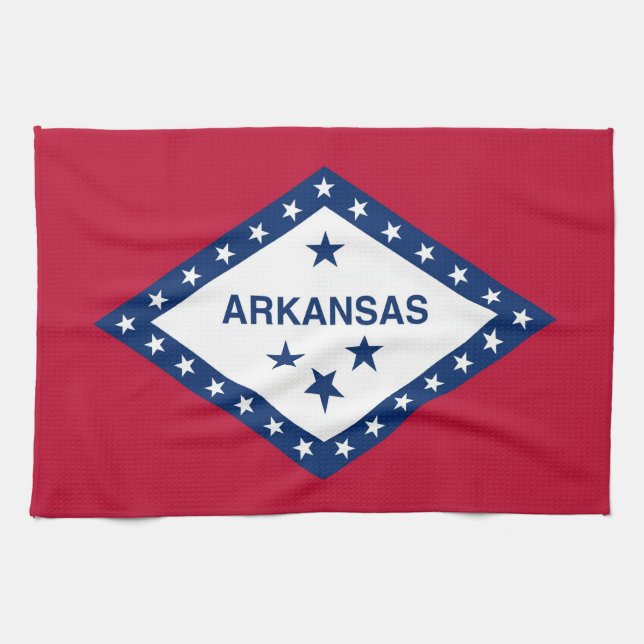 Kitchen towel with Flag of Arkansas, U.S.A. (Horizontal)