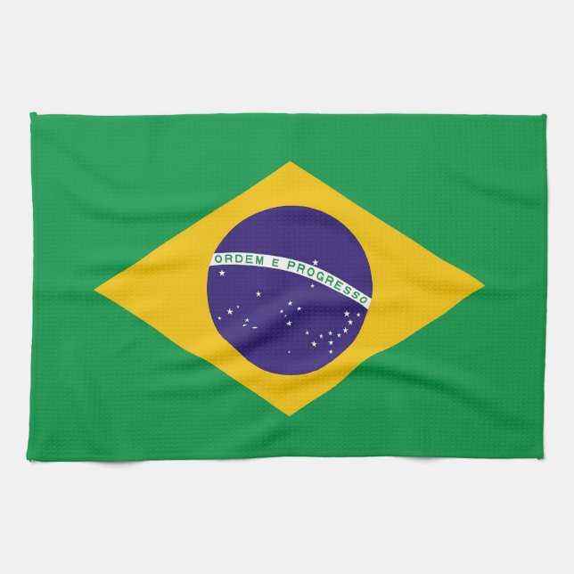 Kitchen towel with Flag of Brazil (Horizontal)