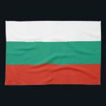 Kitchen towel with Flag of Bulgaria<br><div class="desc">Enhance your kitchen decor with our exquisite kitchen towel featuring the flag of Bulgaria! Crafted with meticulous attention to detail, this kitchen towel celebrates Bulgarian heritage and national pride. The flag of Bulgaria features three horizontal stripes of white, green, and red, symbolising peace, fertility, and courage. Whether you have Bulgarian...</div>
