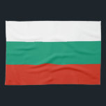 Kitchen towel with Flag of Bulgaria<br><div class="desc">Enhance your kitchen decor with our exquisite kitchen towel featuring the flag of Bulgaria! Crafted with meticulous attention to detail, this kitchen towel celebrates Bulgarian heritage and national pride. The flag of Bulgaria features three horizontal stripes of white, green, and red, symbolising peace, fertility, and courage. Whether you have Bulgarian...</div>