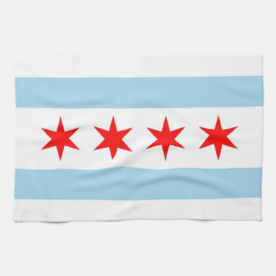 Kitchen towel with Flag of Chicago, Illinois