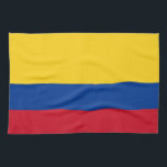 Kitchen towel with Flag of Colombia<br><div class="desc">Introducing our vibrant kitchen towel featuring the bold flag of Colombia, designed to add a splash of cultural pride and functionality to your kitchen! Crafted with meticulous attention to detail, this kitchen towel proudly displays the iconic design of the Colombian flag. It features three horizontal stripes of yellow, blue, and...</div>
