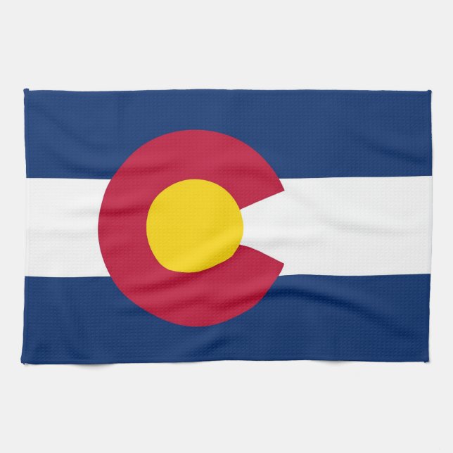 Kitchen towel with Flag of Colorado, U.S.A. (Horizontal)