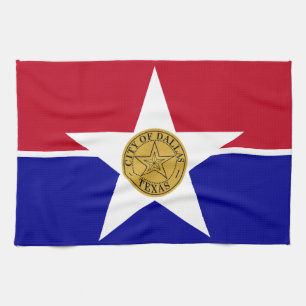 Kitchen towel with Flag of Dallas, U.S.A.