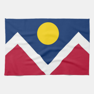 Kitchen towel with Flag of Denver, Colorado