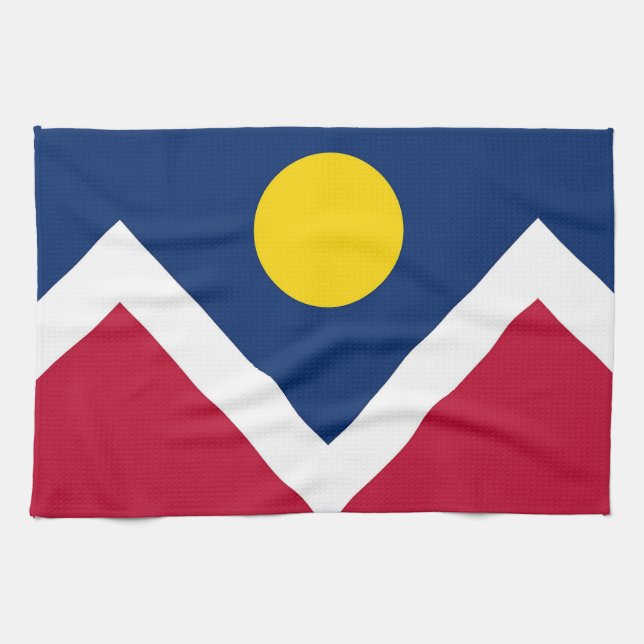 Kitchen towel with Flag of Denver, Colorado (Horizontal)
