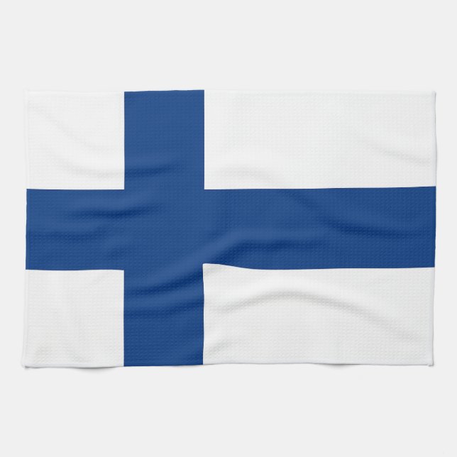 Kitchen towel with Flag of Finland (Horizontal)