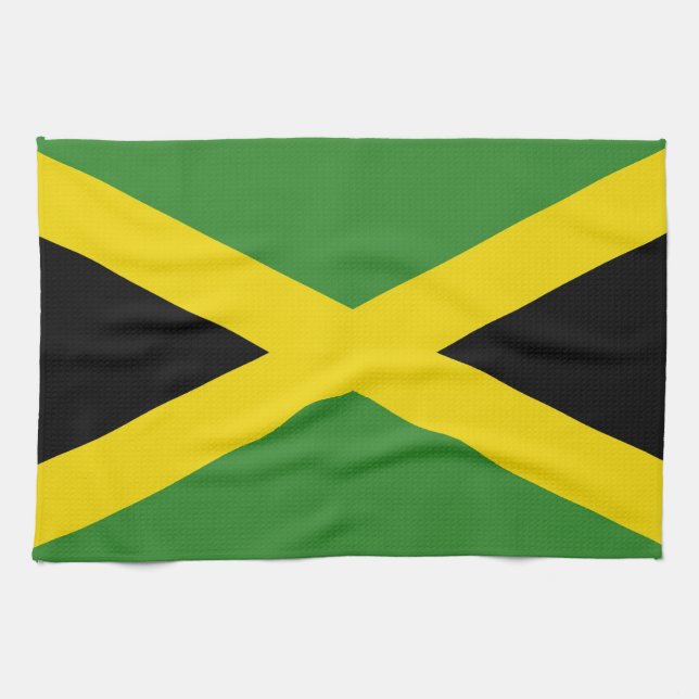 Kitchen towel with Flag of Jamaica (Horizontal)