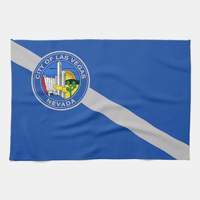 Kitchen towel with Flag of Las Vegas City, U.S.A. (Horizontal)