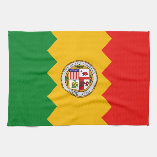 Kitchen towel with Flag of Los Angeles, U.S.A. (Horizontal)