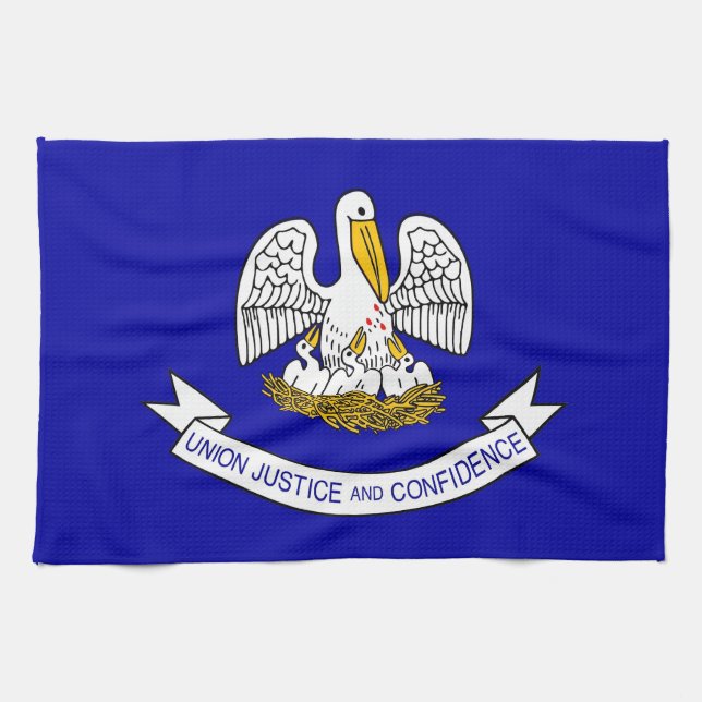 Kitchen towel with Flag of Louisiana, U.S.A. (Horizontal)