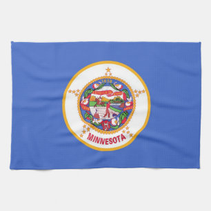Kitchen towel with Flag of Minnesota, U.S.A.