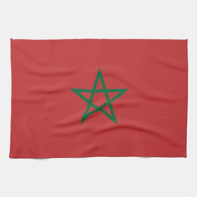 Kitchen towel with Flag of Morocco (Horizontal)