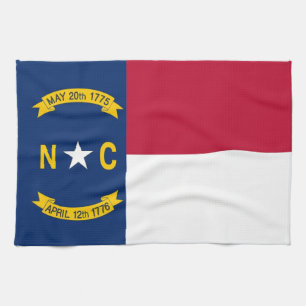 Kitchen towel with Flag of North Carolina, U.S.A.