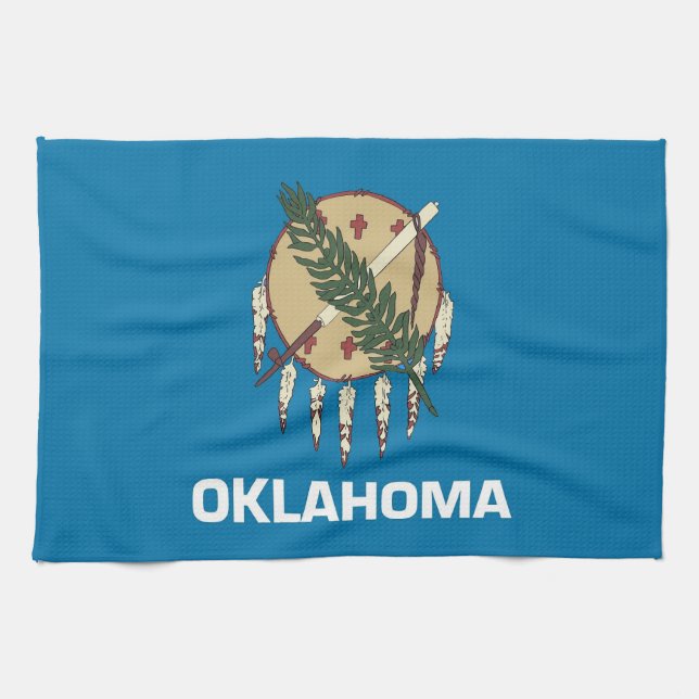Kitchen towel with Flag of Oklahoma, U.S.A. (Horizontal)