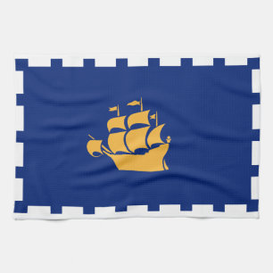 Kitchen towel with Flag of Quebec City, Canada