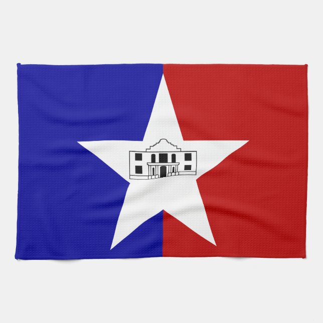 Kitchen towel with Flag of San Antonio, U.S.A. (Horizontal)