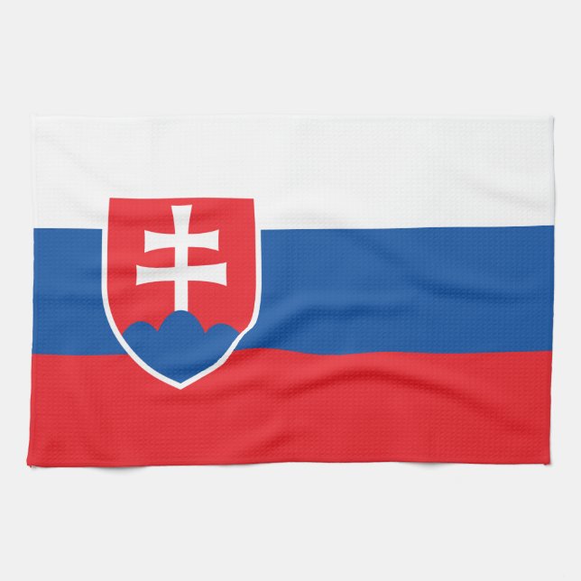 Kitchen towel with Flag of Slovakia (Horizontal)
