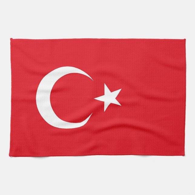 Kitchen towel with Flag of Turkey (Horizontal)