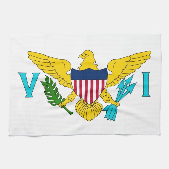 Kitchen towel with Flag of Virgin Islands, U.S.A. (Horizontal)
