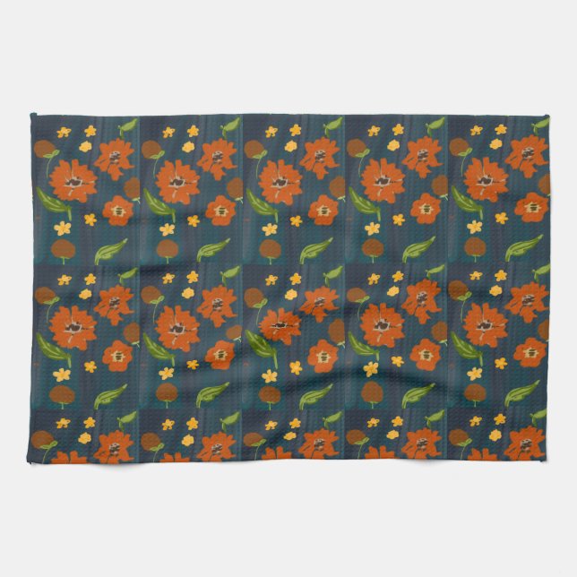 Kitchen towel with floral motif (Horizontal)