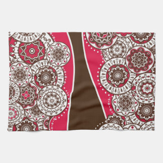 Kitchen towel with folk ornament