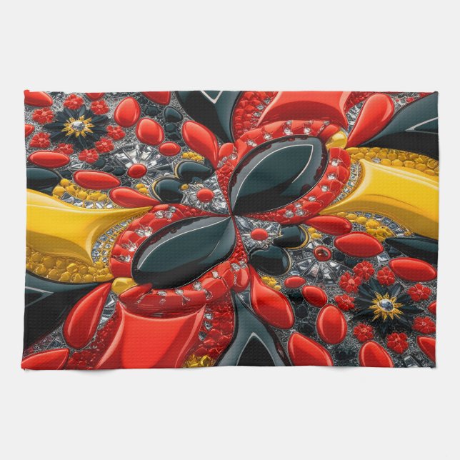 Kitchen towel with Germany Colours Design (Horizontal)