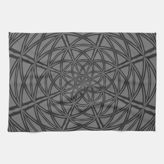 Kitchen towel with Grey Abstract Design (Horizontal)