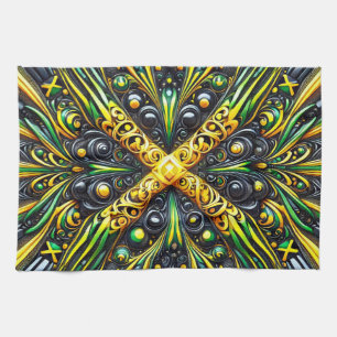 Kitchen towel with Jamaican Colours Design
