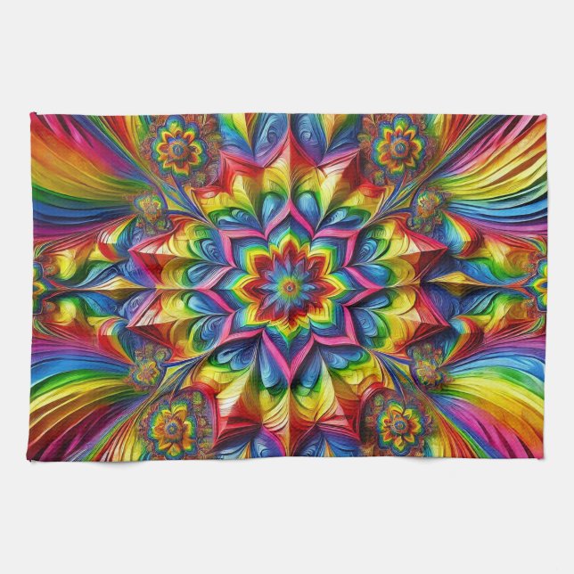 Kitchen towel with LGBTQ Colours Design (Horizontal)