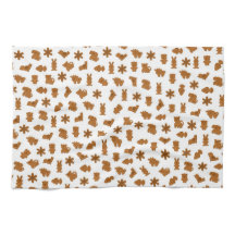 Kitchen towel with monochrome print.