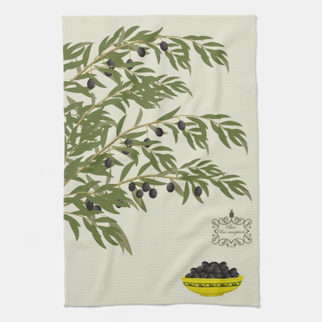 Kitchen towel with olives (Vertical)