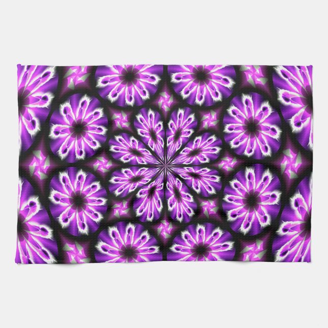 Kitchen towel with purple black Abstract Design (Horizontal)