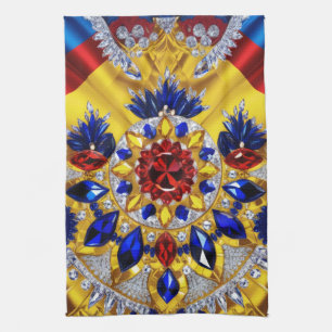 Kitchen towel with Romanian Colours Design